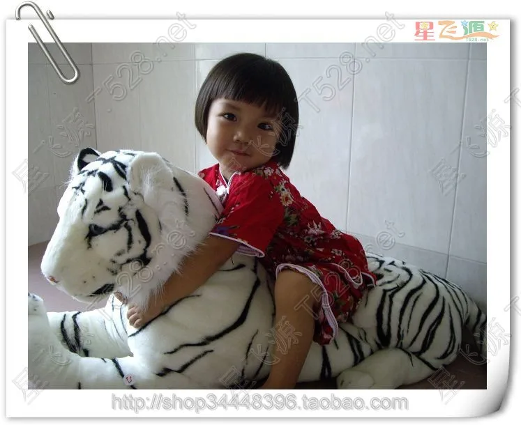 

stuffed animal 75x30cm plush white tiger lying tiger toy doll great gift free shipping w063