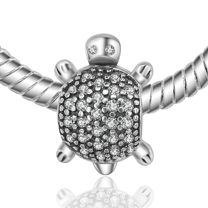 Calvas 925 Sterling Silver Sea Animal Shell Turtle Anchor Charm Fit Bracelets Bangles DIY Charms Bead Jewelry Pendant Color: Sailing