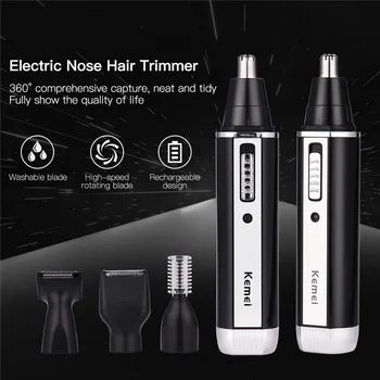 

Kemei Electric Nose Ear Hair Trimmer Shaver Clipper Multi Use Rechargable Beard Razor Shaving Scraping Eyebrow Shaper Shaping