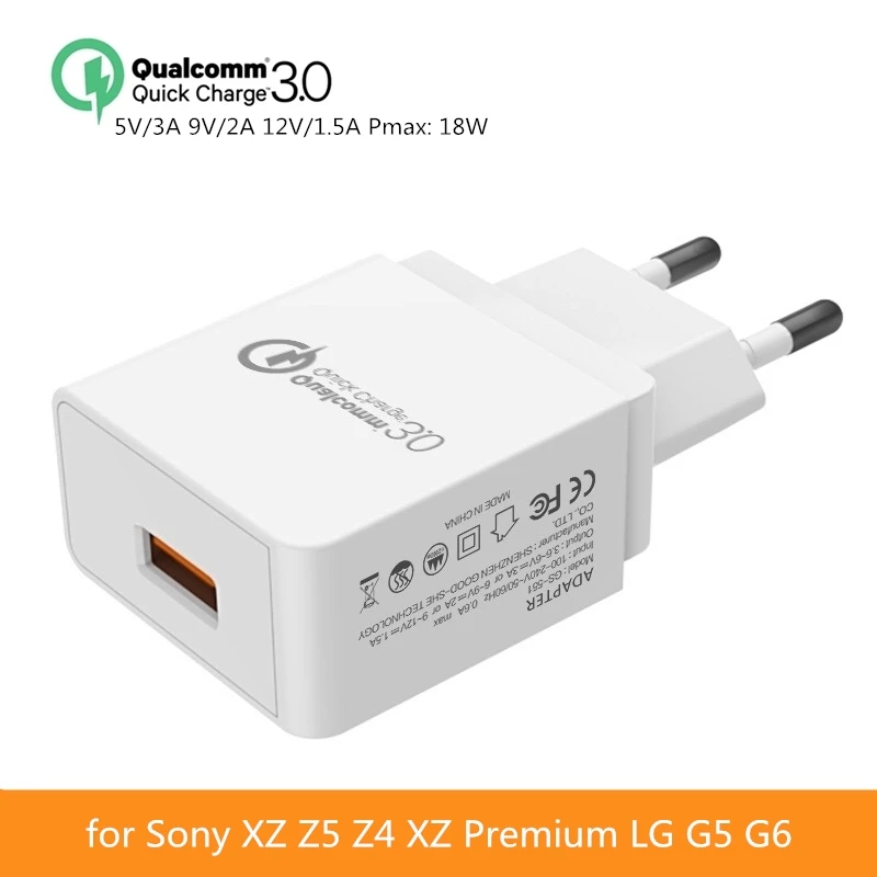 18 Вт Быстрая зарядка 3 0 USB зарядное устройство QC3.0 настенное для мобильного