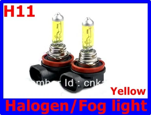 

Amber/Yellow Vision 2 X H11 Xenon Halogen Light Bulbs 12V 100W Auto Headlight Headlamp Fog light 3000~3500K Free Shipping LLL