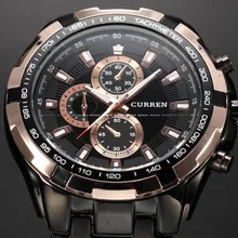 2016 Nouveau Curren Top De Luxe de Marque Hommes Sport Montres Hommes Quartz Heures Horloge Casual Homme Plein Acier Armée Militaire Poignet montre