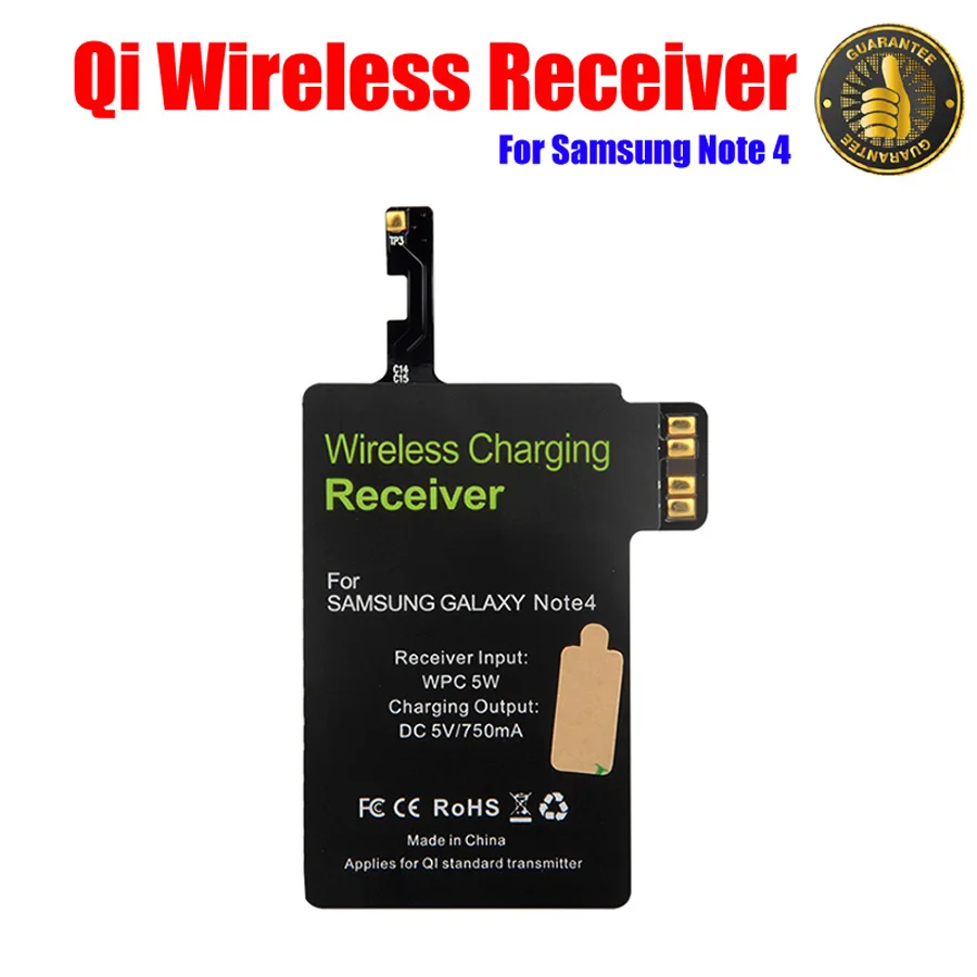 

Wireless Charger Receiver with Imported IC for Samsung Galaxy Note 4 Qi Standard Charge Wireless Receiver Phone Charging Adaptor