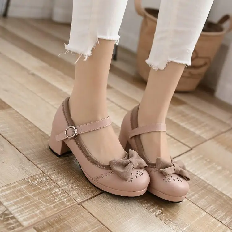 Аниме kawaii для девочек в стиле Лолиты обувь прекрасная bowknot полые кружева шить на