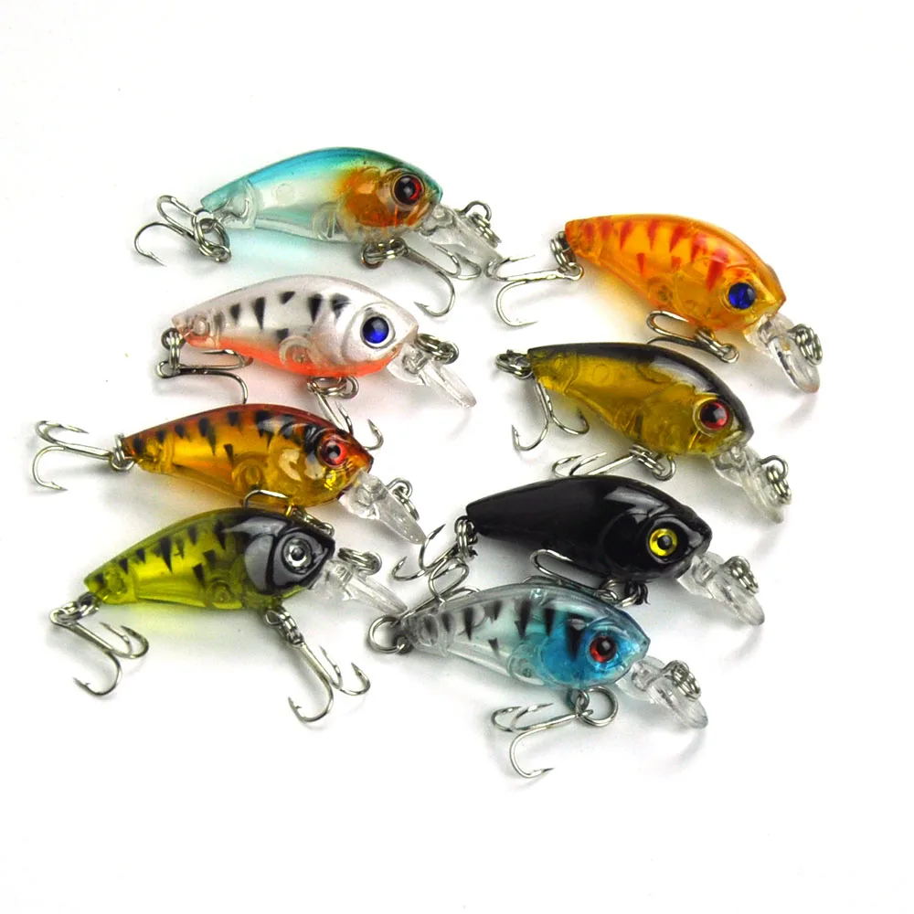 

Lots of 8pcs 45mm 4g Hard Lures Crank Baits Hooks Fishing Tackles Mixed Colors