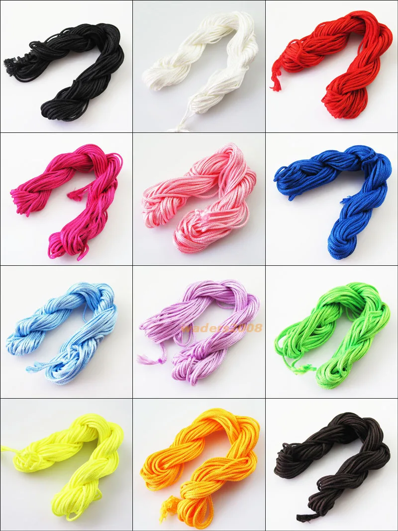 

1Roll Nylon 15M/roll Chinese Knotting Thread Cords Beading Bracelet Rope 12Colors