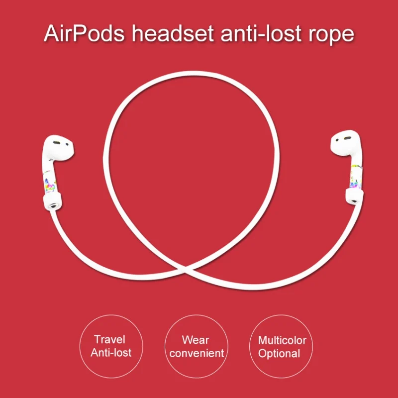 

New Earphone Strap For AirPods Wireless BT Headset Loop String Rope Anti-Lost Silicone Cable For Air Pods Accessories