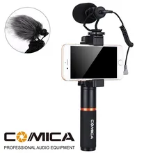 Comica Smartphone Video Kit CVM-VM10-K3 Filmmaker Handle Grip with Video Microphone Video Rig for iPhone X 8Plus 8 7Plus