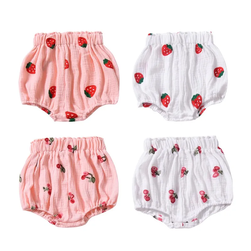 

2019 Summer Cute Newborn Baby Girl Cotton Fruit Pattern Bottom Infant Briefs PP Pants Diaper Cover Panties Breathable