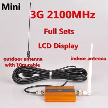 

Gold Mini W-CDMA 2100Mhz 3G Repeater Mobile Phone 3G Signal Booster WCDMA Celullar Signal Repeater Amplifier + Antenna Full Sets