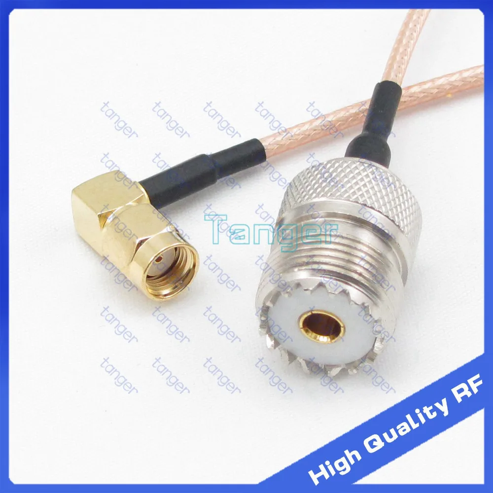 

SO239 UHF female to RP-SMA male 90 degree connector jack SO-239 with 20cm 8in RG316 RF Coaxial Pigtail High Quality cable tanger