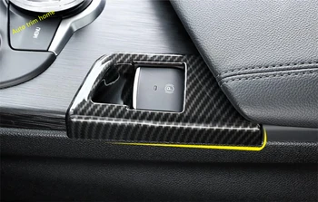 

Lapetus Carbon Fiber Style Interior Fit For Alfa Romeo Giulia 2016 - 2020 ABS Electric Hand Brake Parking Frame Cover Trim