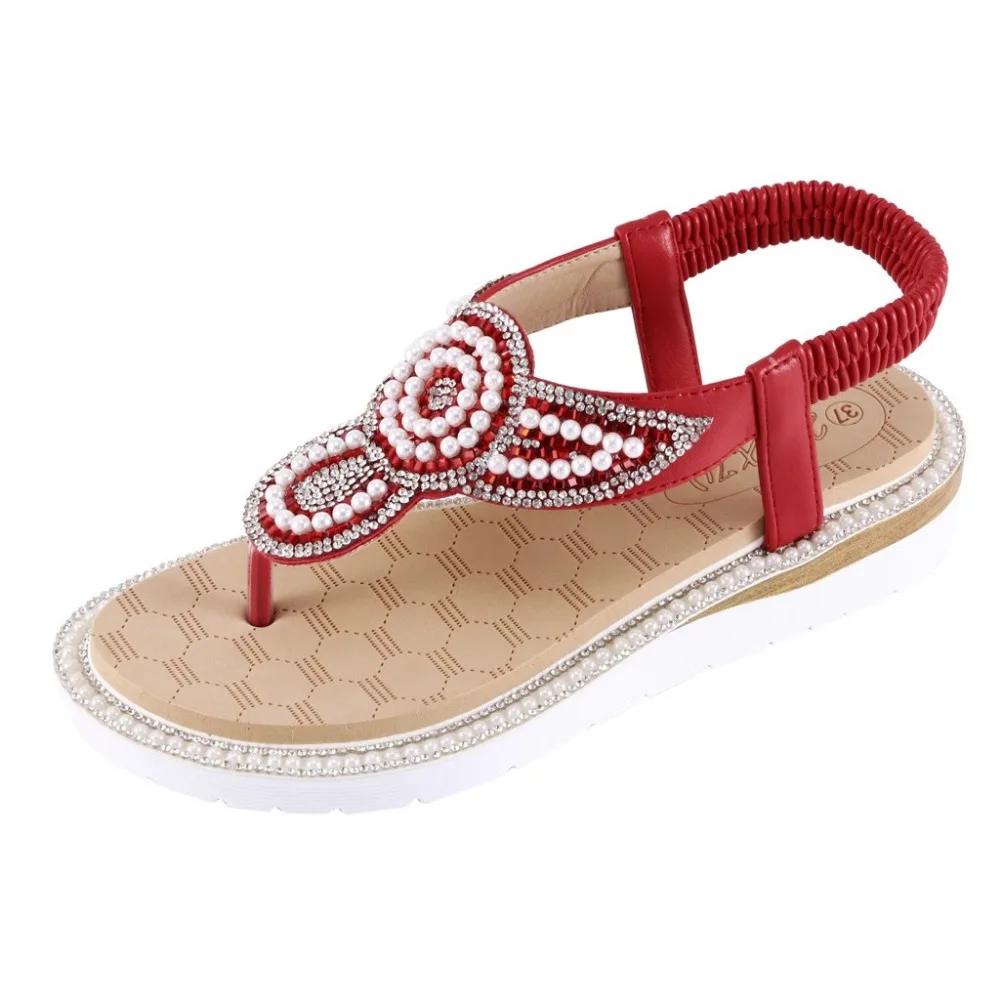 2019 Women's hollow sandals summer pinch flat plus size ladies shoes platform sandals non-slip gladiator sandals slippers 40J2 (3)