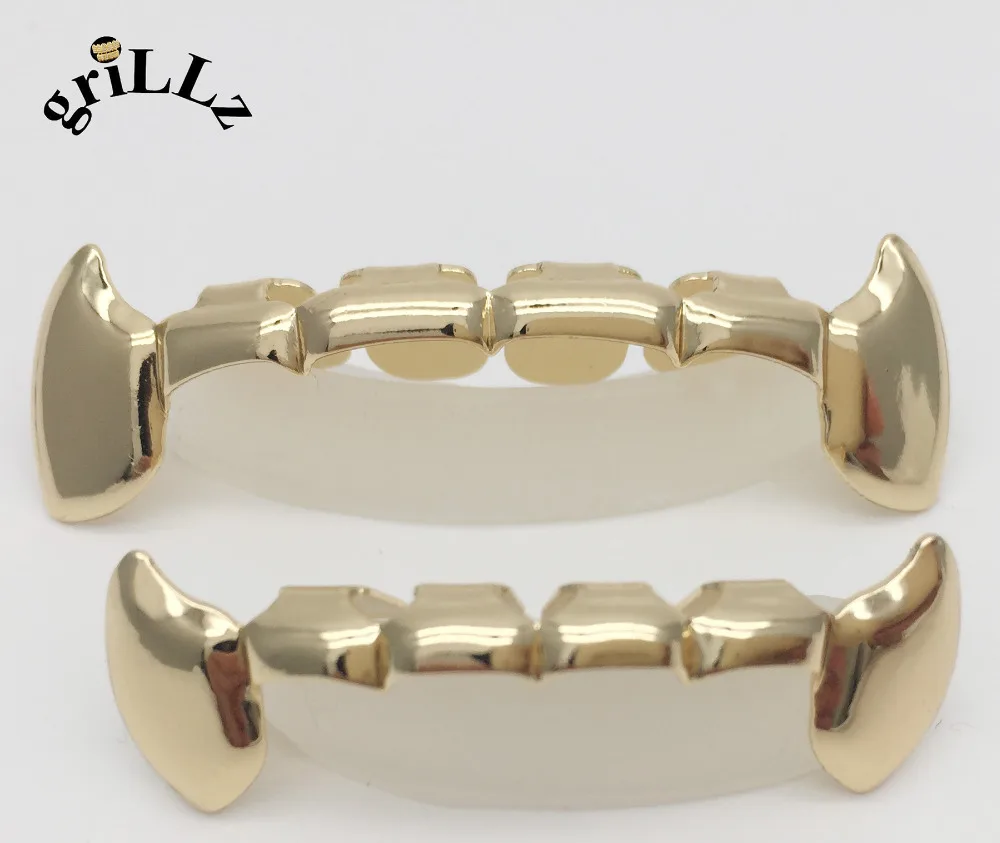 GRILLZ COPPER MATERIAL Teeth Fang Grillz Caps Custom Fit Hip Hop Top