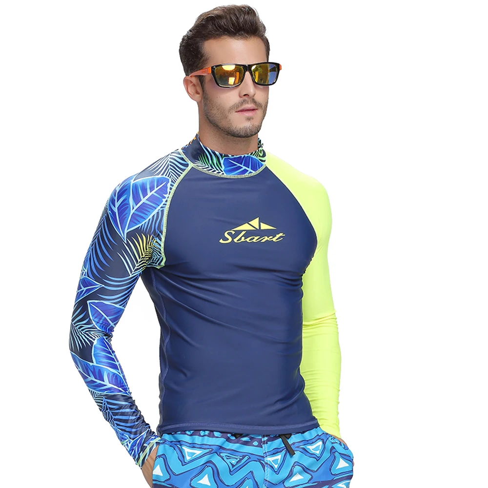 SBART Мужская рубашка rashguard мужской с длинными рукавами купальники Wakeboard Floatsuit топы с защитой от ультрафиолетовых лучей для плавания серфинга Топ rashguard пляжная одежда