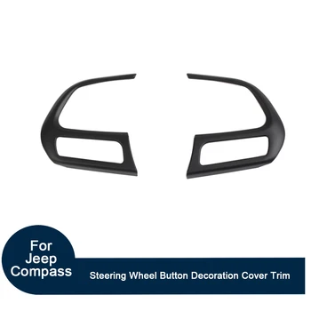 

Fit For Jeep Renegade/Compass 2017+ Car Inner Styling Steering Wheel Button Decoration Cover 2pcs/set Stickers Fits