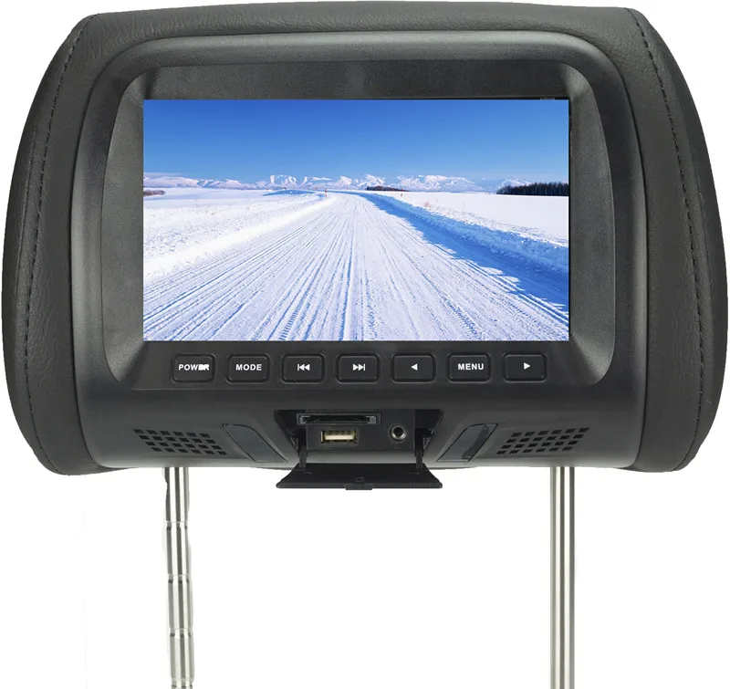 7 дюймов подголовник автомобиля монитор TFT-LED Экран Подушка монитор с Динамик AV USB SD MP5 FM Функция черный Цвет SH7048-MP5 - Цвет: Black