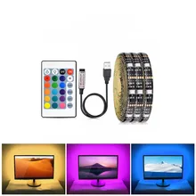 Спальня Luces светодиодный ТВ фоновый светильник ing кухонный светодиодный светильник лента 5050 RGB настольное украшение для ПК подсветка ТВ Смещенный светильник ing