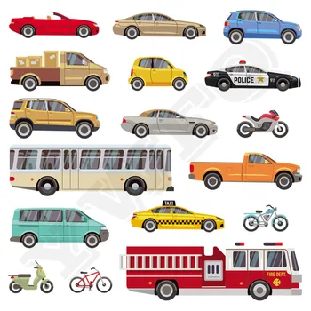 

17pcs/set Cool Fire Truck Iron On Appliques Popular Children Gift DIY Washable Stickers Heat Transfers Multiple Cars Patches