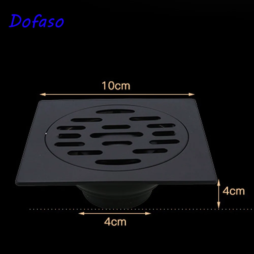 Dofaso под старину черный и золотой сливной трап квадратная Ванна Душ фильтр для слива Ванная комната балкон кухонный слив 10/15/20 см - Цвет: 10cm black drain