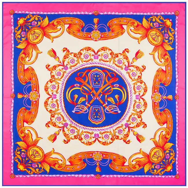 

H Silk Scarf Blanket Court Flowers and Plants Thread Kerchief Ma'am 100% Twill Silk Silk Real Silk Scarf Shawl Headdress