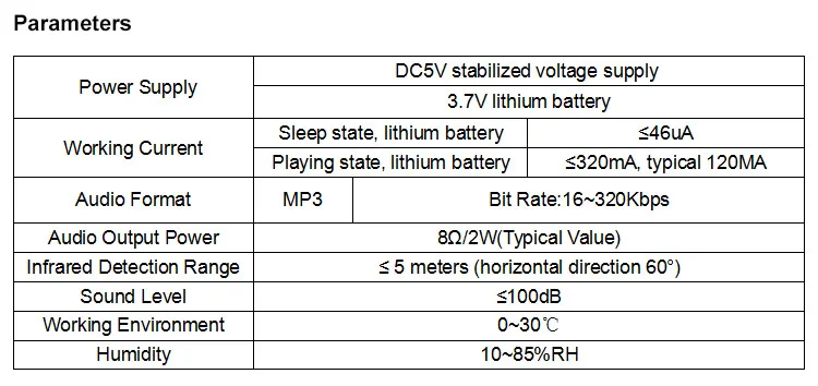 V1/V2 на батарейках беспроводной инфракрасный детектор движения MP3 аудио плеер домашняя охранная сигнализация Поддержка расширения памяти