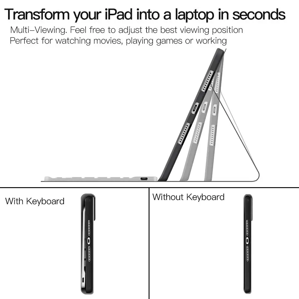 Чехол для нового iPad Air 3 10 5 2019 Bluetooth клавиатура с держателем стилуса подставка