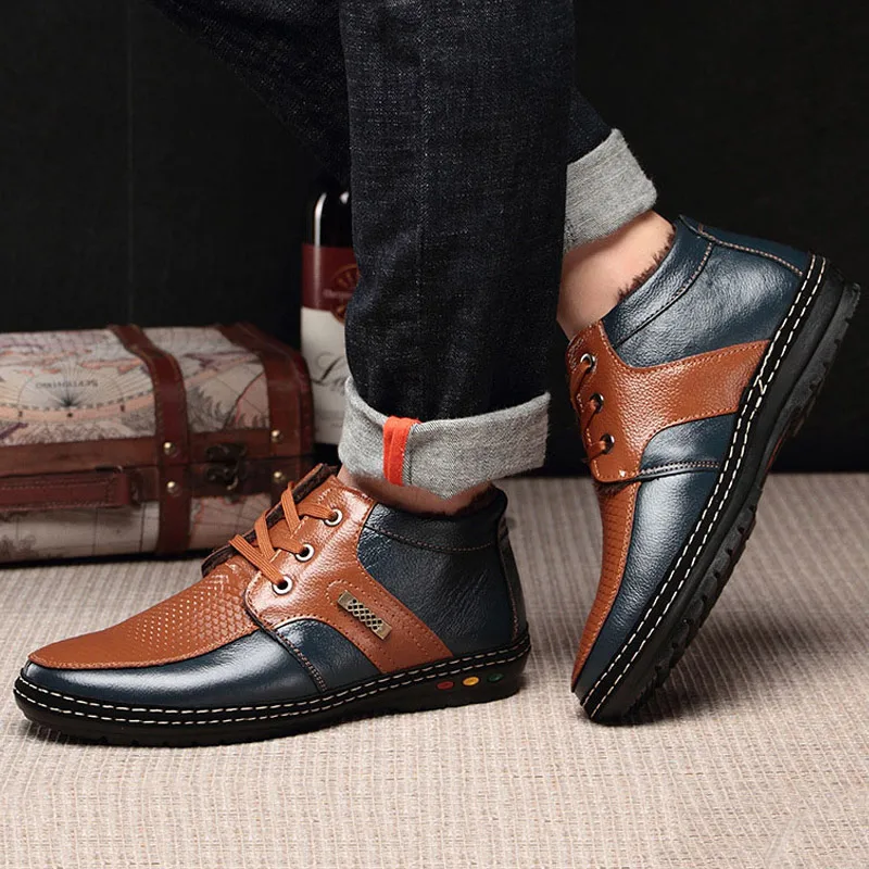 

Winter men running shoes2019 hot sale male tennis warm breathable men sneakers genuine leather plus velvet outdoor men shoes