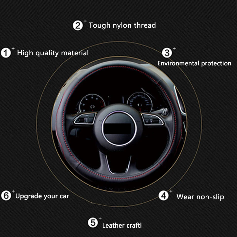 38CM Genuine Leather 7Color Car Steering Wheel Cover For Alfa Romeo 159 Kia Ceed Rio Cerato Sportage Subaru Foreste Impreza Saab