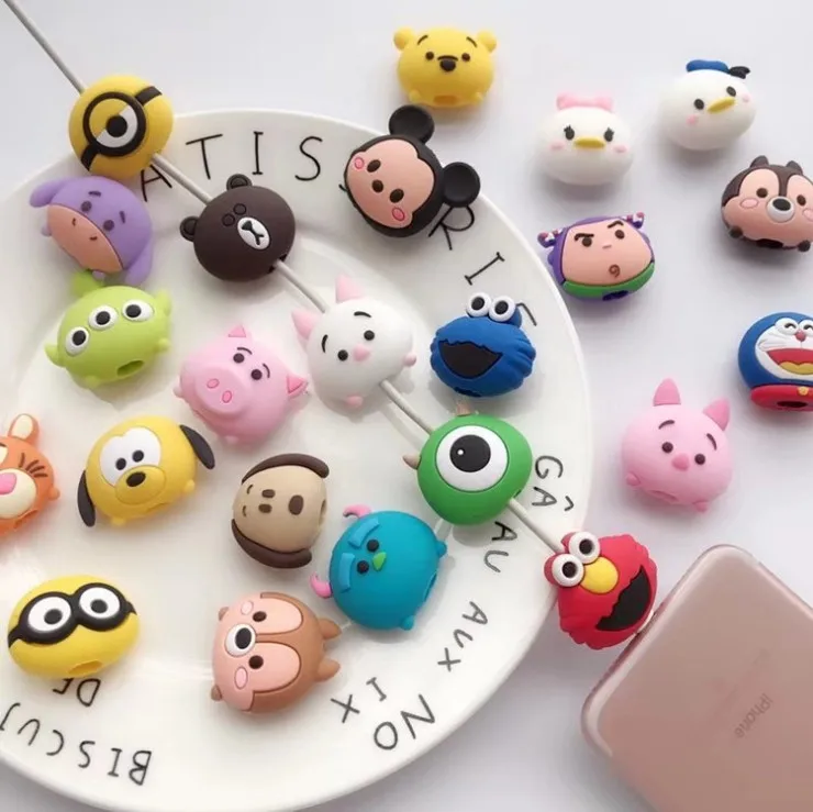 

Cartoon USB Cable Protector Soft Silicone Cable Winder Sleeve For iPhone Samsung Cable Cord Protector Charger Saver