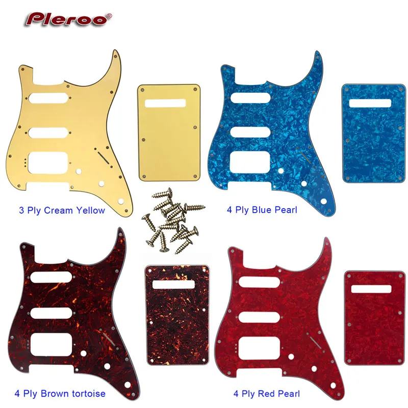 

Quality Guitar Parts -For US Fd 11 Screw Holes MIM Startocaster SSH Humbucker Guitar Pickguard & Back Plate Scratch Plate
