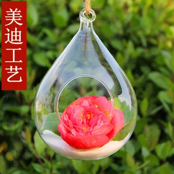 

Transparent drop type openings vase glass hydroponic flower modern fashion home decoration wedding props