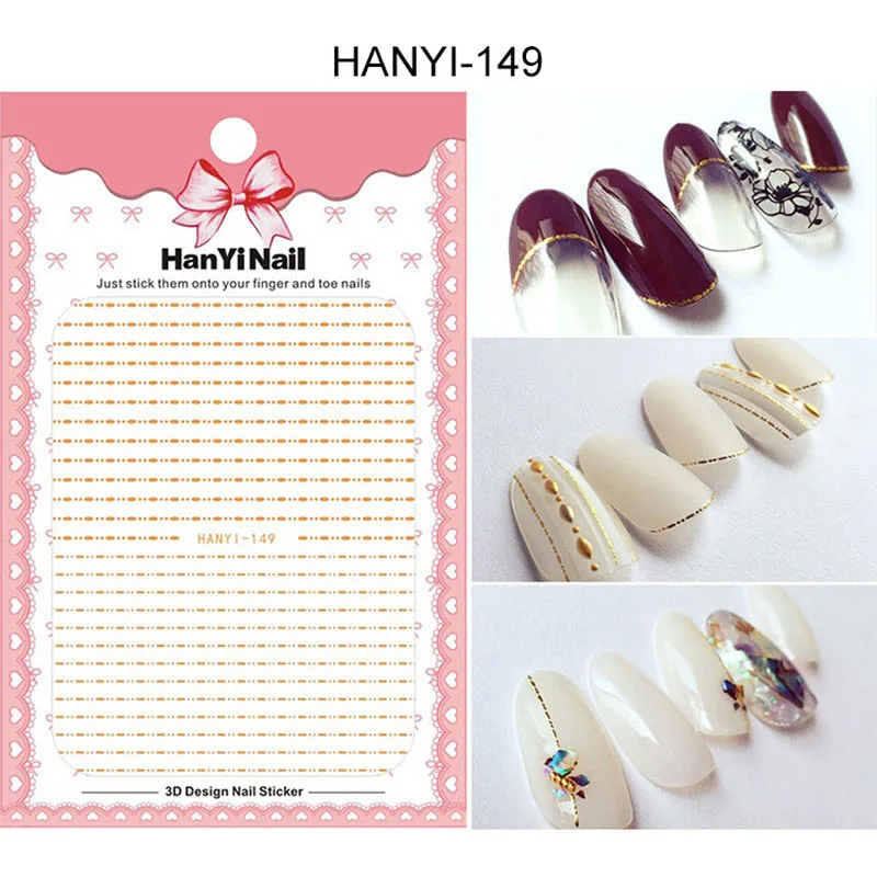 

1pc Gold 3D Nail Sticker Curve Stripe Lines Nails Stickers Adhesive Striping Tape Nail Art Stickers Decals Rose Gold Silver