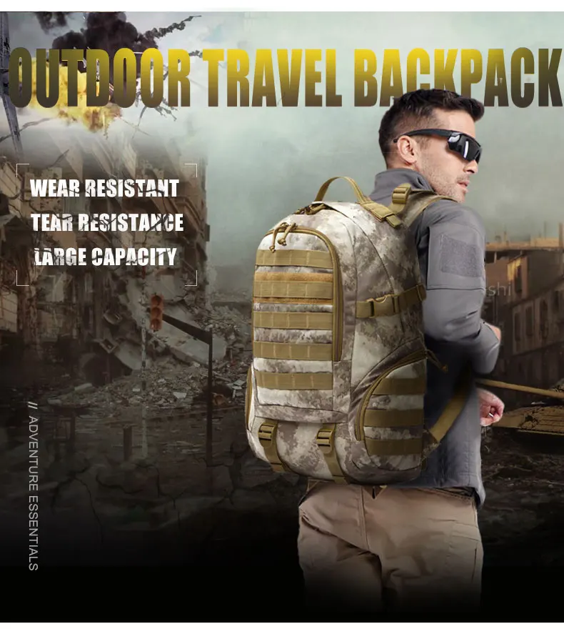 Mochila do Exército à Prova Água ao ar Bolsa de Pesca para Mulheres Bolsa de Esportes Molle Quente Tático Militar Dwaterproof Livre Caça Acampamento Multifunções 2 Cheap Mochilas escal.
