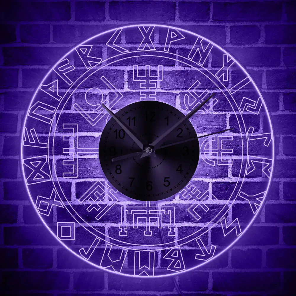 Vegvisir викинговый компас винтажный дизайн освещенные настенные часы Runic компас изменение цвета настенный светильник викинговый защитный символ