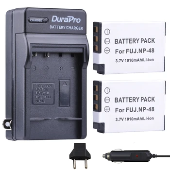 

2pc NP-48 NP 48 NP48 3.7V 1010mAH Li-ion Bateria + Car Charger + EU Plug For Fujifilm Fuji XQ1 XQ2 NP-48 Camera Battery