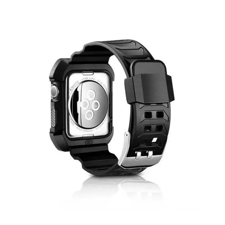 KINGBEIKE Sport Silicone Watchband+Frame For Apple Watch 38mm 42mm iWatch Series 1 2 3 Watches Anti-fall Frame Protective Sleeve