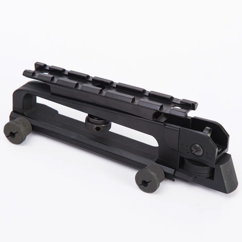 Tactische M4 M16 AR15 Afneembare Standaard Handvat Mount Aluminium en Stalen Constructie Achter Verstelbare Sight voor 20mm Rail