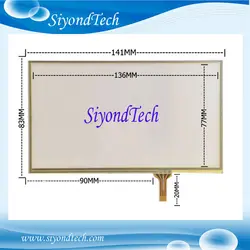 Бесплатная доставка! 1 шт. 6 дюймов резистивный Сенсорный экран 141 мм * 83 мм дигитайзер для автомобиля/GPS