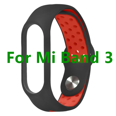 Double Color Mi Band 3 Strap For Xiaomi Mi Band 3 Miband 3 Sport Silicone Bracelet For Xiaomi Mi Band 4 Breathable Watch Band - Цвет: For Mi Band 3