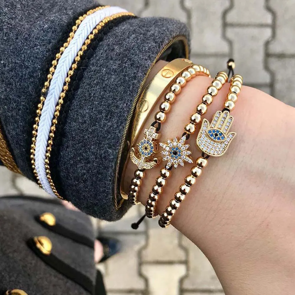 Роскошные женские браслеты из нержавеющей стали Micro Pave CZ подвеска на браслет в