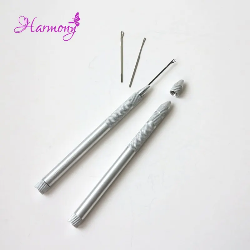 

Free shipping 1pcs Aluminum loop tool thread/micro beads loop thread needle tool/loop tool for micro ring hair extensions