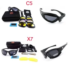 Армии очки Тактический X7 солнцезащитные очки Для мужчин C5 военный страйкбол очки Спорт на открытом воздухе Охота УФ-защита очки с 4 объектива