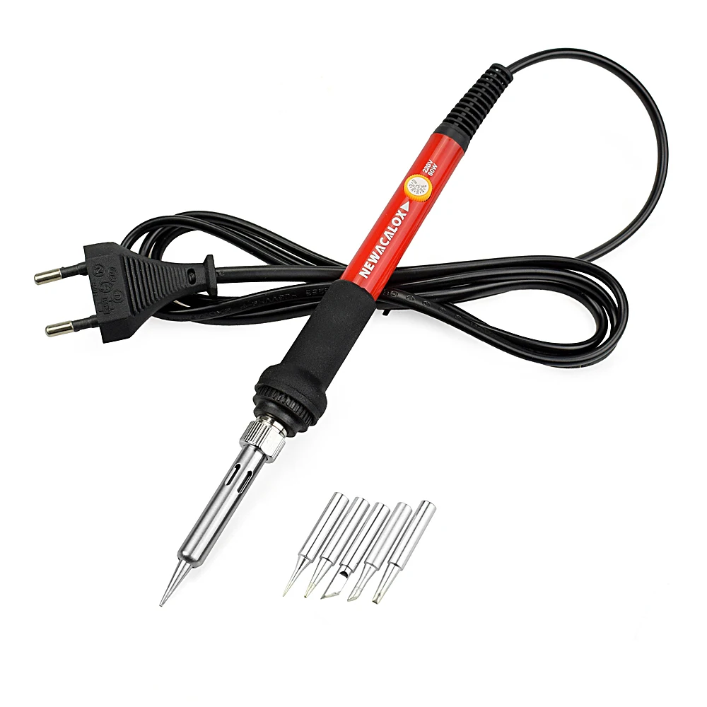 NEWACALOX EU/US 60W Electric Soldering Iron Kit Digital Multimeter Tweezers Plier Desoldering Pump Solder Welding Repair Tools