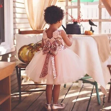 Модная одежда для детей, Детская мода для девочек, платье принцессы дизайн; юбка-пачка; пышная юбка; вечерние платье без рукавов с открытой спиной Милая одежда детей Свадебная вечеринка подарки