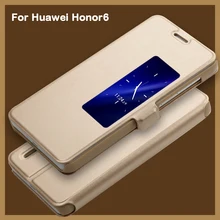 

2017 Now For Huawei Honor 6 Case ,VOLSYS brand Business Style view windows Flip Leather cellphone back cover case for honor6