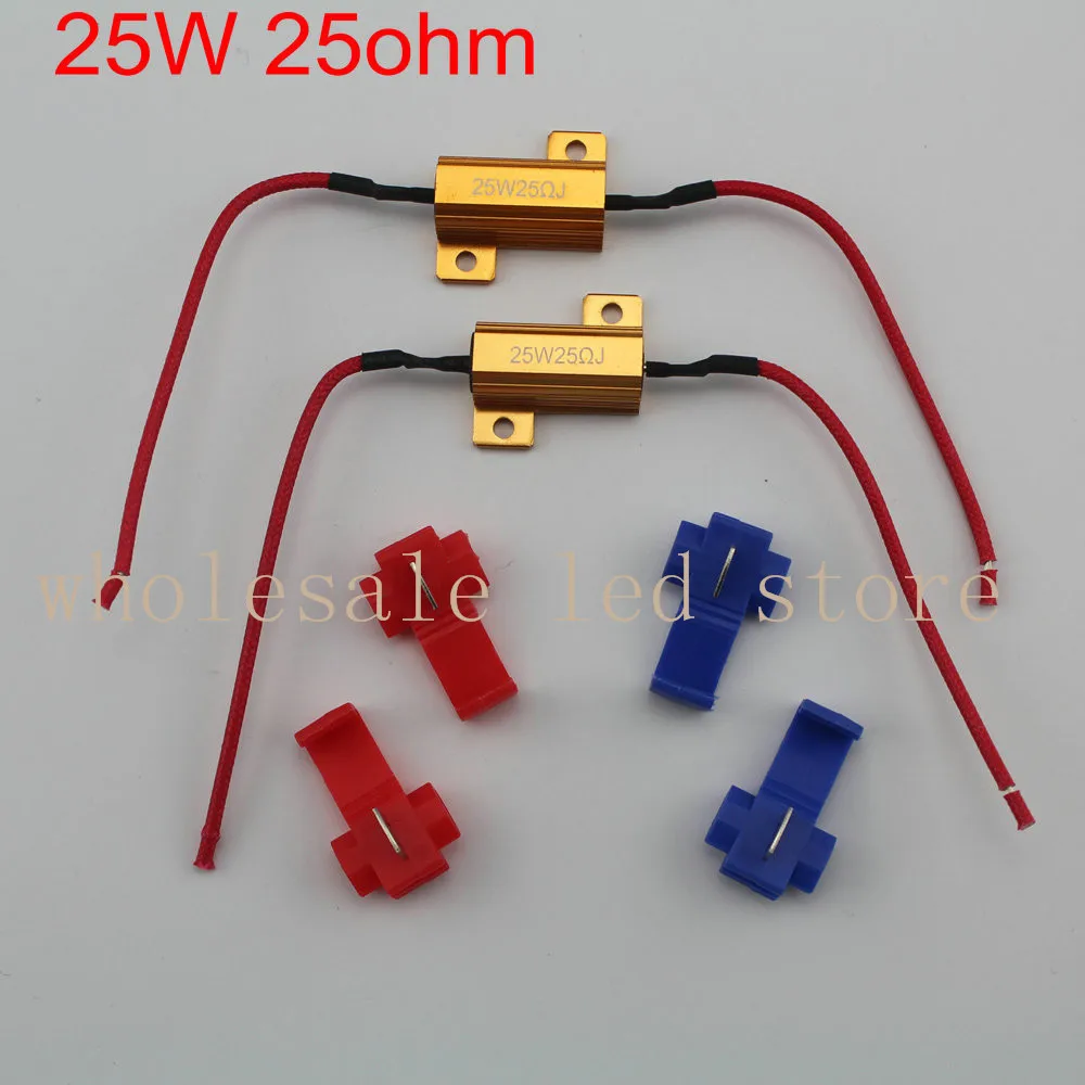 2 uds., 25W, 25 ohm, T10, resistencia de carga para bombillas Led para lámpara de señal de giro de coche, lámpara antiniebla canbus, de niebla, resistencia Led|led for car|t10 25wt10