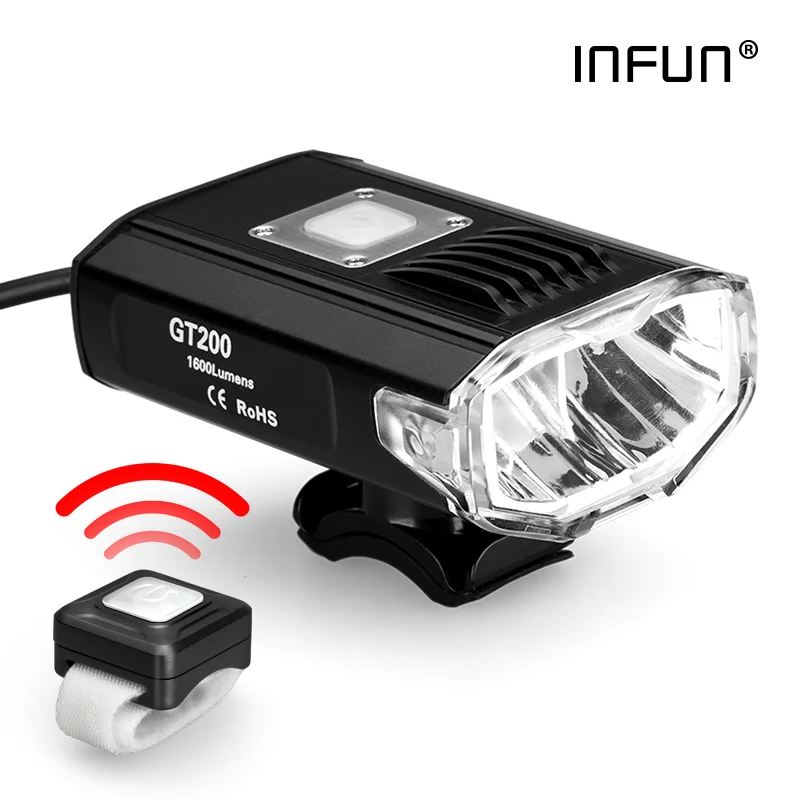 INFUN GT200 велосипедный передний светильник с дистанционным управлением 2200 люмен USB