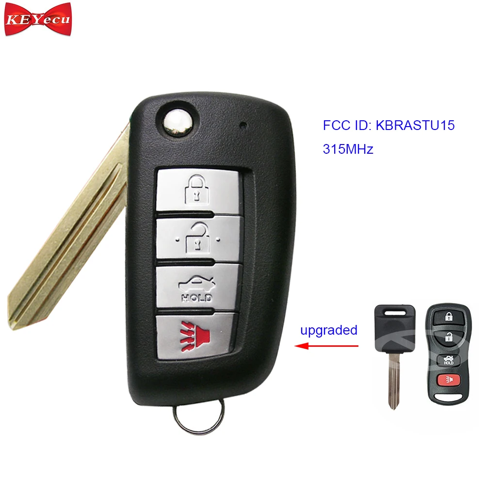 KEYECU for Nissan Altima Armada Maxima Modified Remote Car Key Fob 4 Button 315MHz KBRASTU15 | Автомобили и мотоциклы