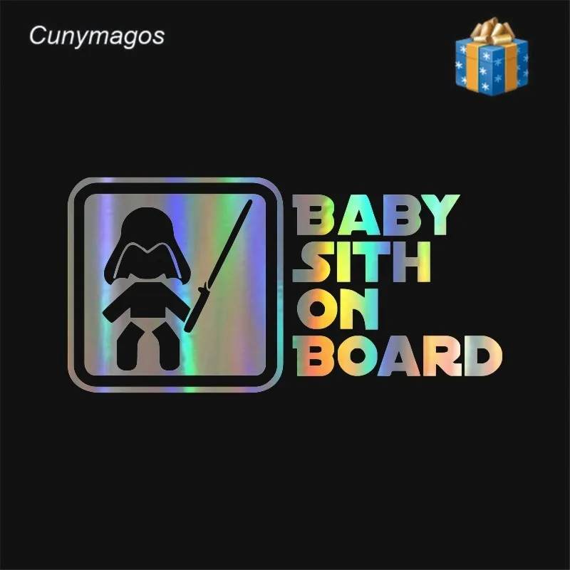 

BABY SITH ON BOARD Star War Car Styling Decal Creative Vinyl Car Sticker Car Styling Wall Stickers Black Silver Laser 19.1*9.4CM